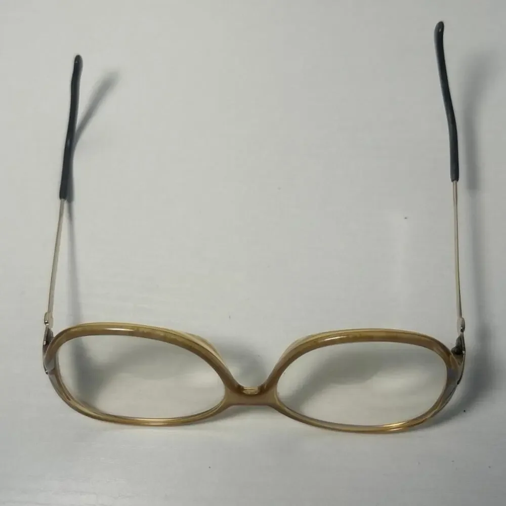 Vtg Optyl Vienna Frame Model 80 Translucent Amber/Lavender Oversized 80’s